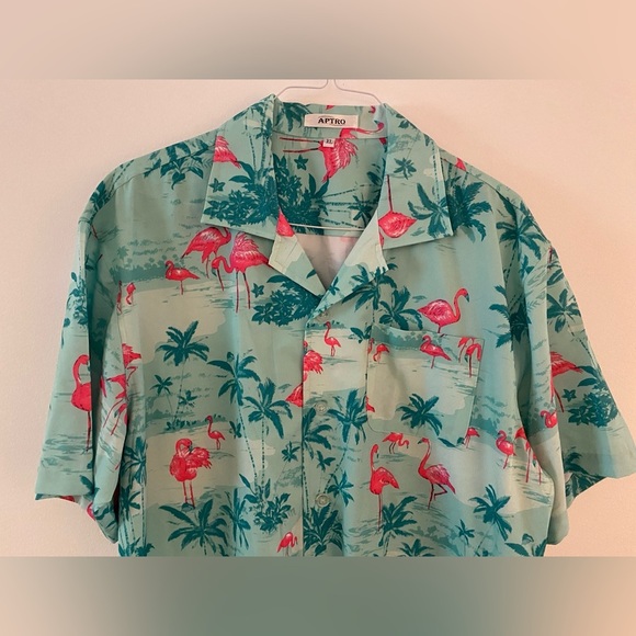 Aptro Tropical Hawaiian Short Sleeve Button Down Shirt Msn’s Sz XL - Picture 5 of 15